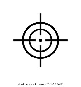 Vector Black Target Icon On White Stock Vector (royalty Free) 681429448