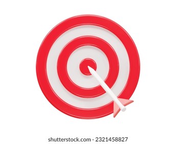 Target icon 3d rendering vector illustration