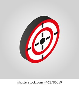 The target icon. Aim, darts symbol.3D isometric. Flat Vector illustration