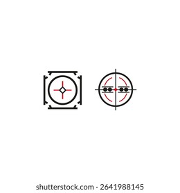 Target icon. Aim precision symbol. Focus point marker. Vector aiming emblem.