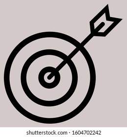 Target icon. Aim symbol. Target and arrow vector illustration