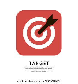 Target Icon. Aim symbol. Flat vector illustration. EPS10.