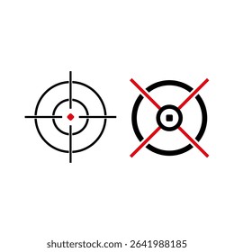 Target icon. Aiming cross symbol. Vector precision mark. Green circle shape.