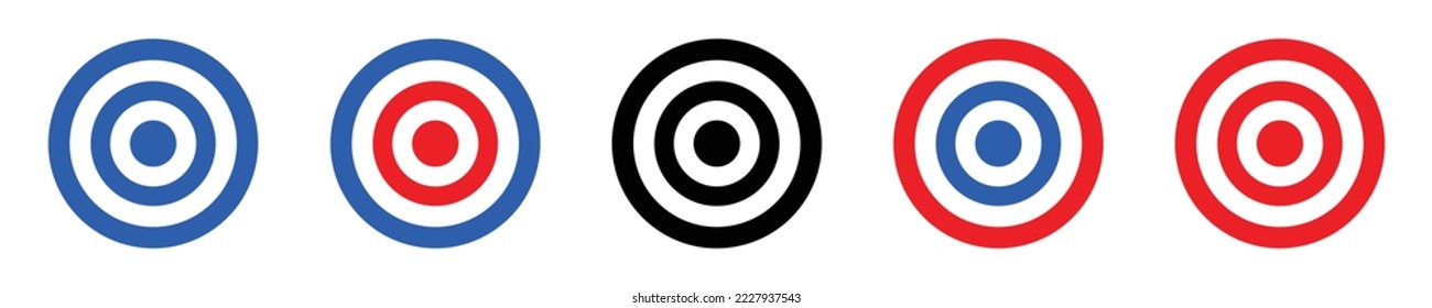 Icono de destino. Icono de destino de tiro con arco. Icono de misión. Icono de precisión, Ilustración vectorial