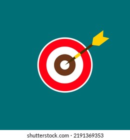 Icono de destino con un icono plano de flecha.