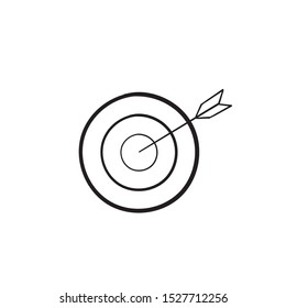 Target icon arrow with handdrawn doodle style vector