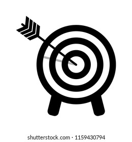 Target icon. Arrow hitting a target. Business concept. Vector illustration