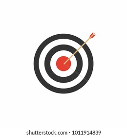 Target icon. Target with arrow isolated on white background. Vector