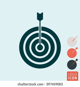 Target icon. Target with arrow icon isolated. Vector illustration