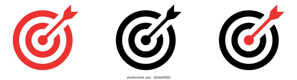 Target icon with arrow, Set of goals