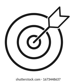 Icono de destino con símbolo de flecha para sitio web etc. Botón plano web, ilustración vectorial