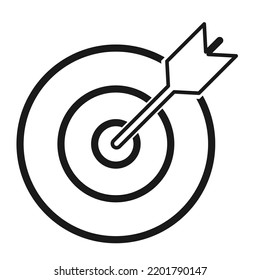Icono de destino con símbolo de flecha para sitio web etc. Botón plano web, ilustración vectorial.