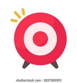 Target icon An arrow that is placed in the middle of the target. Business goal concept.
