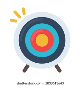 Target icon An arrow that is placed in the middle of the target. Business goal concept.