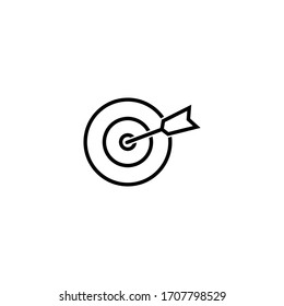 Icono de destino. Vector de icono de destino y flecha