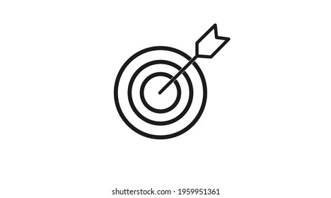 Target icon with arrow. Vector isolated illustration of a target