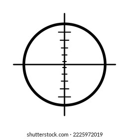 Zielsymbol. Schwarzes Zielsymbol auf weißem Hintergrund. Vektorgrafik. Lineares Zielsymbol