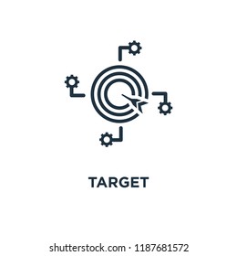 Target icon. Black filled vector illustration. Target symbol on white background. Can be used in web and mobile.