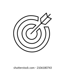 Target Icon  in black line style icon, style isolated on white background