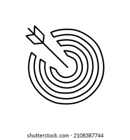 Target Icon  in black line style icon, style isolated on white background