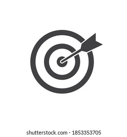 Target icon in black on a white background. Vector illustration.