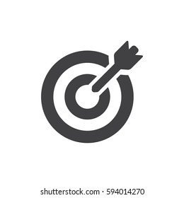 Target icon in black on a white background. Vector illustration