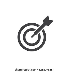 Target icon in black on a white background. Vector illustration