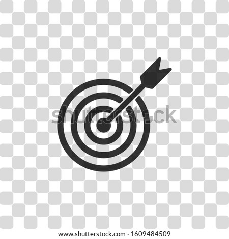target icon. Black symbol on transparency grid