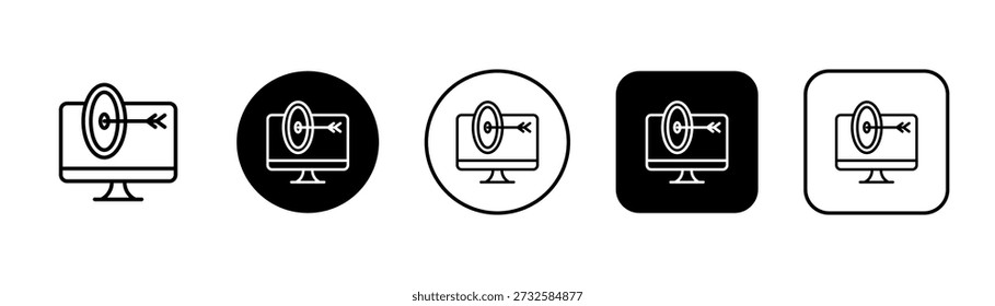 Icono de destino con fondo blanco y negro