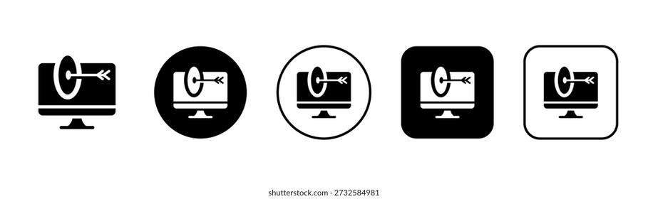 Icono de destino con fondo blanco y negro