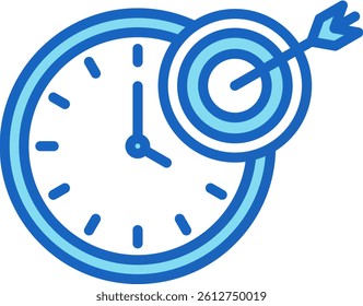 Target Icon Blue Vector Illustration