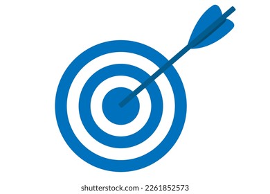 Target Icon. Target bullseye icon. Target board with arrows. Archery sport game Arrow hitting target. Goal achieve and challenge failure Shot miss concept.