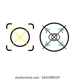 Target icon. Bullseye focus symbol. Accuracy center mark. Vector aiming sign.