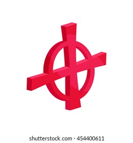 Target icon in cartoon style isolated on white background. Aim symbol