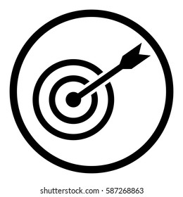 Target icon in circle on white background
