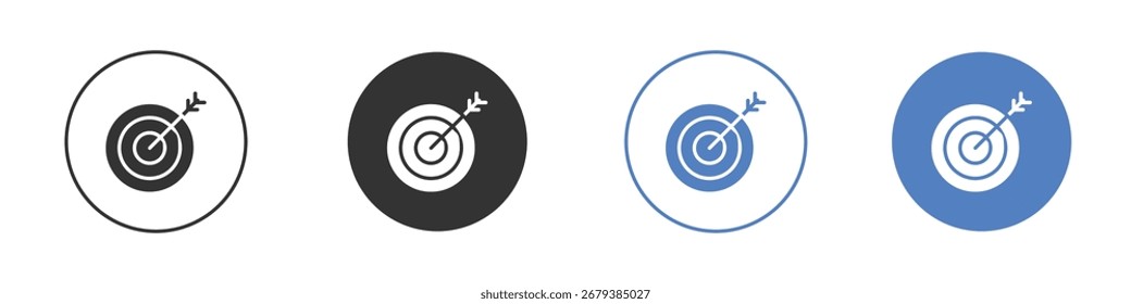 Target icon collection for app in black and blue colors