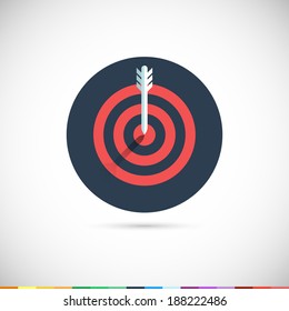 Target icon. Concept of success. Flat UI. Vector Illustration EPS10.