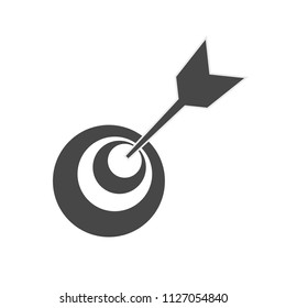 target icon. dart board. archery board. dartboard vector icon. Grey aim, arrow, Idea concept, perfect hit, winner, target goal icon. Success abstract pin logo eps 10