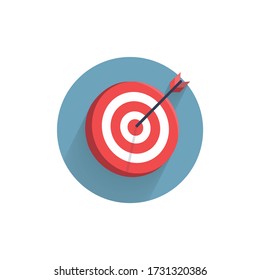 target icon. dart board. archery board colorful flat icon with long shadow. dart flat icon