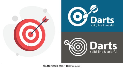 target icon. dart board. archery board isolated vector flat icon. business line solid design element