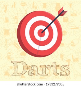 target icon. dart board. archery board vector flat illustration, dart business vector illustration