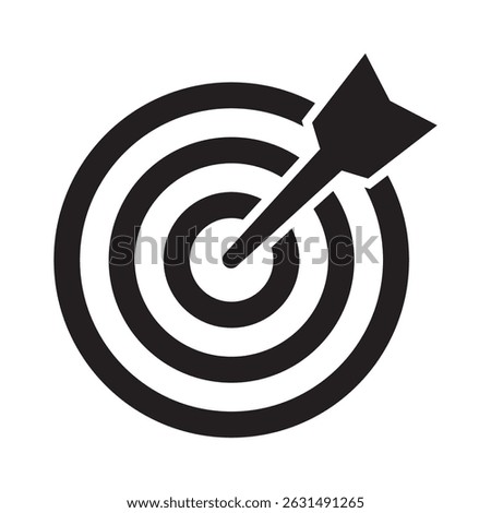 Target icon, dartboard with arrow icon. Darts target aim icon.