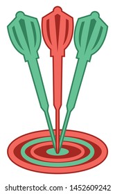 Target Icon | Dartboard and Dart Vector Illustration Silhouette