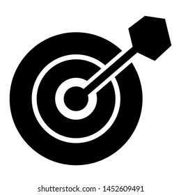 Target Icon | Dartboard and Dart Vector Illustration Silhouette
