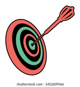 Target Icon | Dartboard and Dart Vector Illustration Silhouette