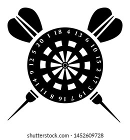 Target Icon | Dartboard and Dart Vector Illustration Silhouette
