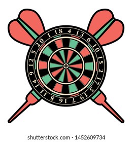 Target Icon | Dartboard and Dart Vector Illustration Silhouette