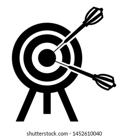 Target Icon | Dartboard and Dart Vector Illustration Silhouette