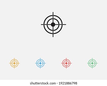 Target icon. Dartboard symbol. Vector illustration icon. Simple icon. Set of colorful flat design icons