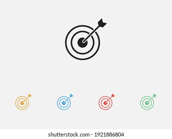 Target icon. Dartboard symbol. Vector illustration icon. Simple icon. Set of colorful flat design icons